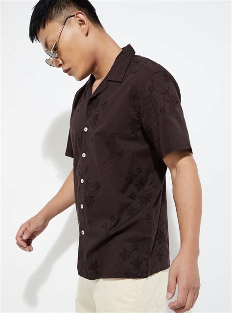 Buy URB_N Men Slim Fit Embroidered Resort Shirt Online at just Rs. 999. ...