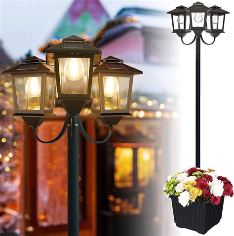 74.8" Aluminum Outdoor Solar Lamp Post Lights Solar Powered,Floor Lamps ...