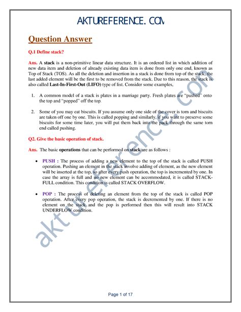 DS-Unit 2 - short notes for data structure unit 2 - Question Answer Q ...