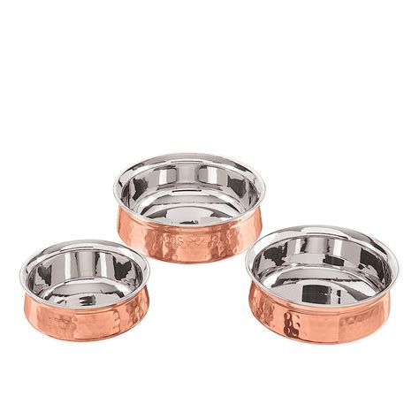 Buy Attro Royal Stainless Steel Copper (Costeel) Traditional Hammered ...