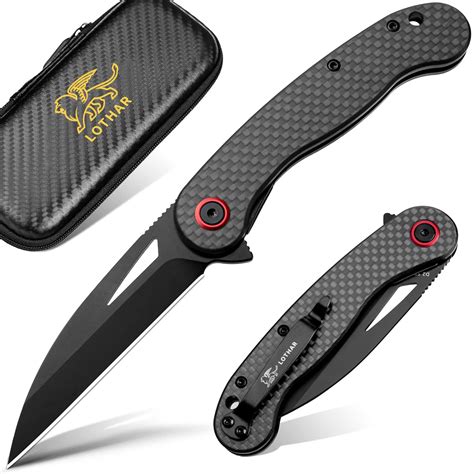 Buy LOTHAR Seagull EDC Pocket with Carbon Fiber Handle and 3" D2 Blade ...