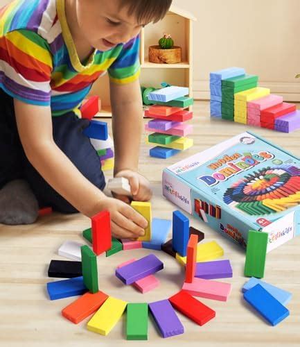 Intelliskills Premium 120 Pcs Wooden Domino Block Set for kids,Dominos ...