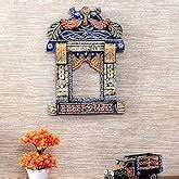 Buy Medieval Arts Mina Solid Wood Hand Painted Wall Hanging Jharokha ...