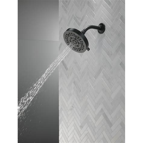 Delta Saylor Matte Black 6-in Round Fixed Shower Head 1.75 GPM 52535-BL ...