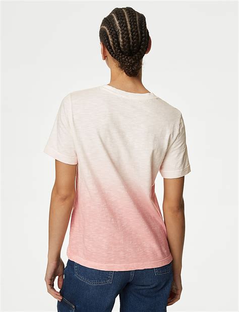Buy Pure Cotton Ombre T-Shirt at Marks & Spencer