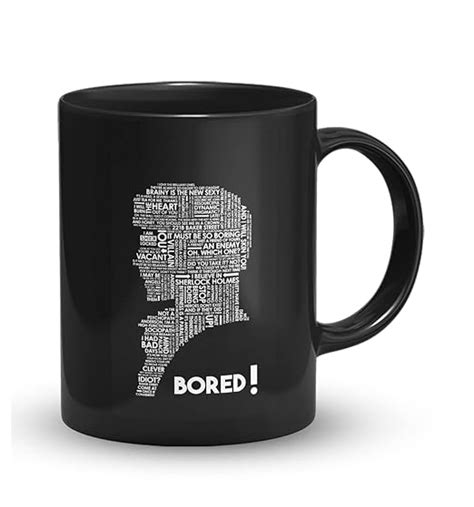 Buy The Desi Monk Sherlock Holmes Printed Inside Black Ceramic Coffee ...