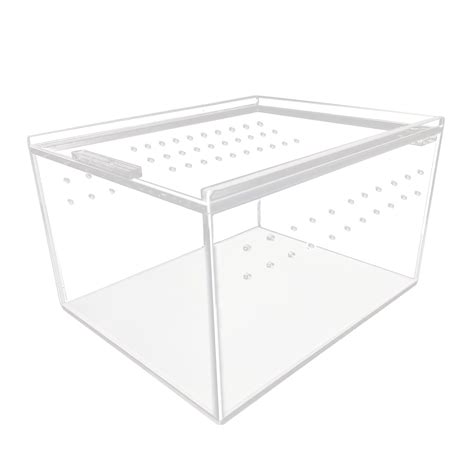 13 * 10 * 7.5cm Feeding Box Acrylic Reptile Breeding Box Transparent ...