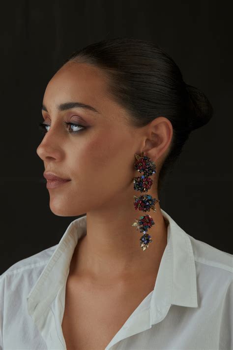 Iguana By Swasti Parekh - Multi Quartz Cascade Earrings - Elahe