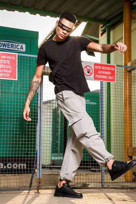Original Grey Baggy Fit Streetwear Style Parachute Cargo Trousers ...