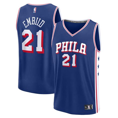 Men's Philadelphia 76ers Joel Embiid Fanatics Royal Fast Break Replica ...