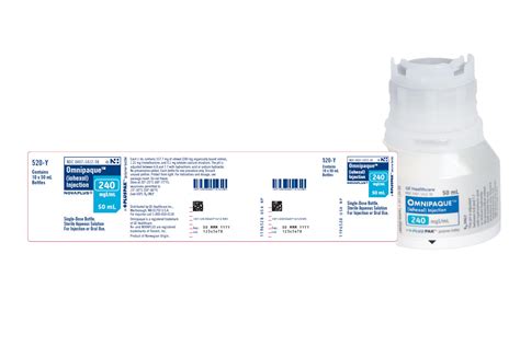 Omnipaque 240 Iohexol 240 mg / mL Injection Infusion Bottle 50 mL