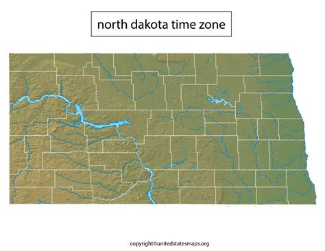 North Dakota Time Zone Map | US Time Zone Map North Dakota