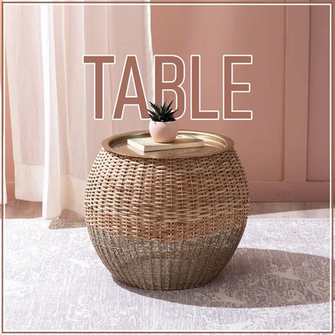Opulent Rattan and Gold Table – Nestroots