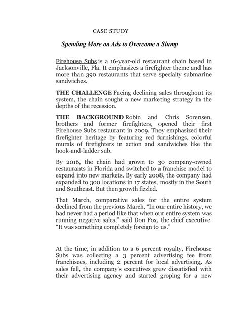 Case study-BRM - all good notes - CASE STUDY Spending More on Ads to ...