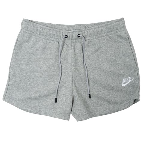 nike women sportswear essential french terry shorts dk grey heather white