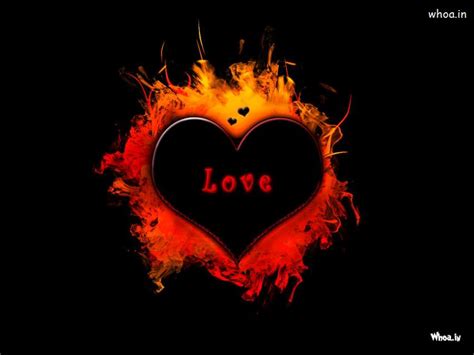 Red Love Fire Heart Hd Wallpaper