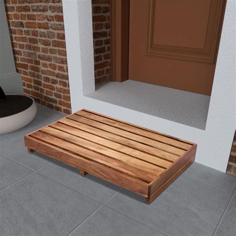 Craftsline Wooden Step Platform 3.8" Height, Outdoor Steps with Non ...
