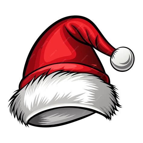 Cute Santa hat Merry Christmas Vector Cartoon Illustration | Premium AI ...