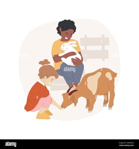 Petting zoo isolated cartoon vector illustration. Outdoor petting zoo ...