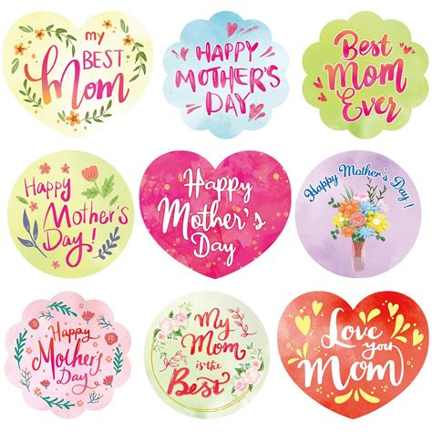 Mothers Day Sticker Design With And Kids Vector Image, 55% OFF