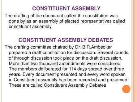 write a note on India constitution assembly - Brainly.in