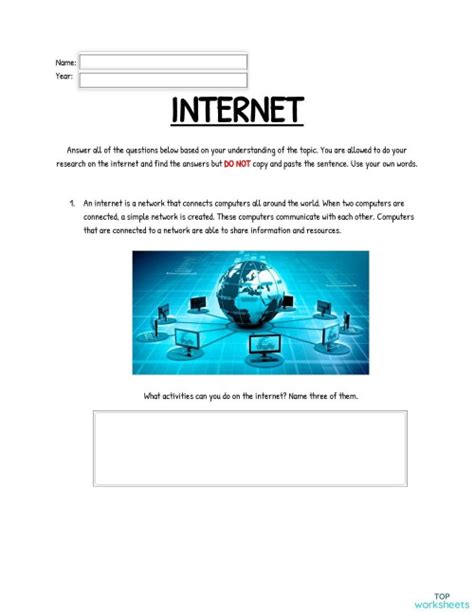 Computer Worksheet Internet 的图像结果