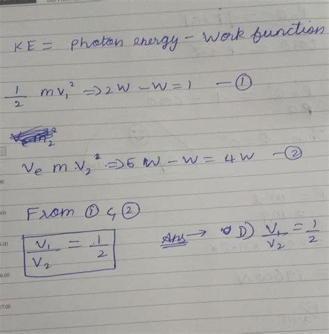 Radiation of two photons having energies twice and five times the work ...