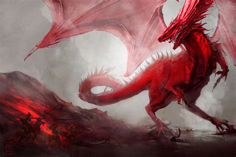 ArtStation - Concept Red Dragon for videogame Battle for gládrom