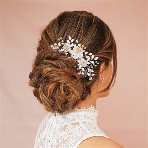 Bridal Floral Hair Comb | Flower Hair Accessories Wedding| Knot Me Pretty