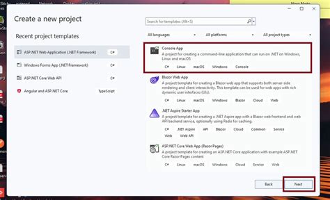 Image result for Visual Studio Create Console Application