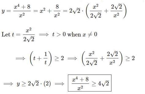 Find the minimum value of (x ^ 4 + 8)/(x ^ 2) - Brainly.in