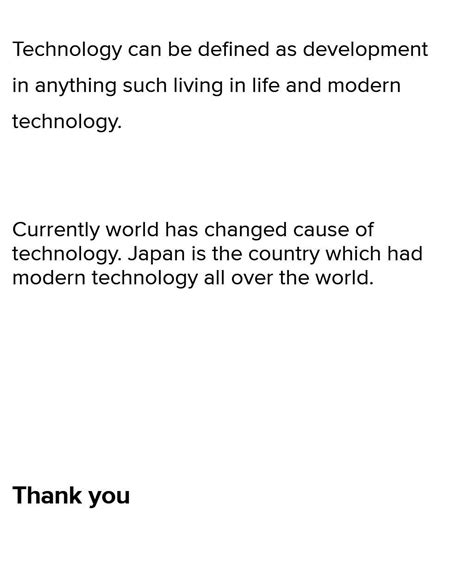 GIMME THE DEFINITION OF TECHNOLOGY ... - Brainly.in