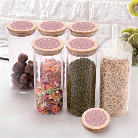 Buy UMAI Borosilicate Glass Jar with Printed Bamboo Lid|Kitchen ...