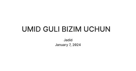 UMID GULI BIZIM UCHUN — Teletype