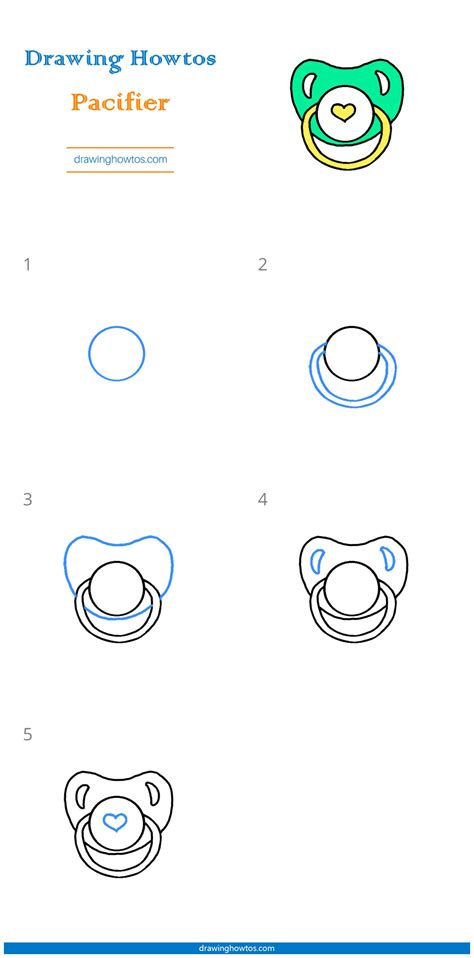 How to Draw a Pacifier - Step by Step Easy Drawing Guides - Drawing Howtos