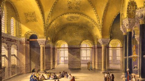 Download wallpaper interior, mosque, Museum, Istanbul, Turkey, Hagia ...