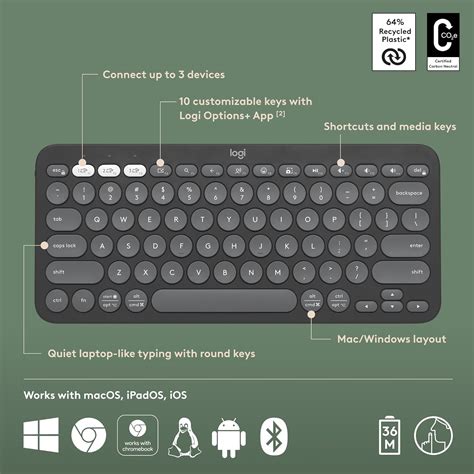 LOGITECH PEBBLE KEYS 2 K380S BLUETOOTH WIRELESS KEYBOARD - NEXXCOM ...
