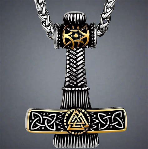 Buy Now Premium SS Pendant/ Necklace - VIKING NORDIC HAMMER GOLD - Pure ...