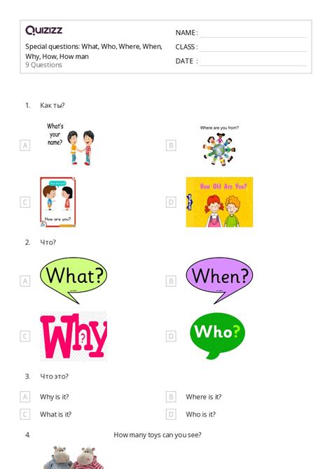 50+ Who What When Where Why Questions worksheets for Kindergarten on ...