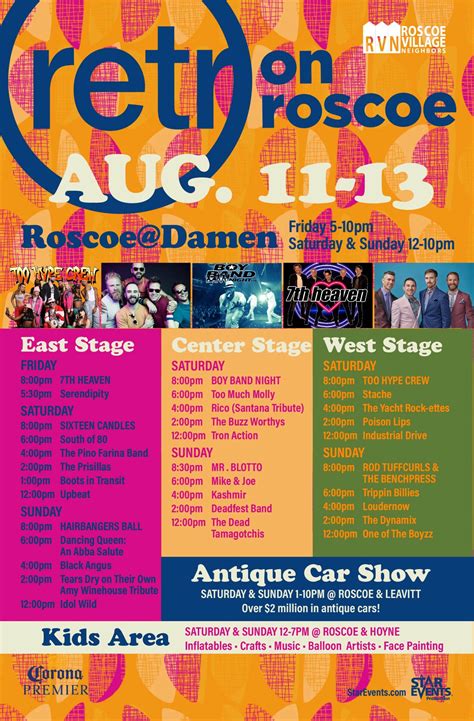 Check out the lineup for Retro on Roscoe 2023 – Roscoe Village Neighbors
