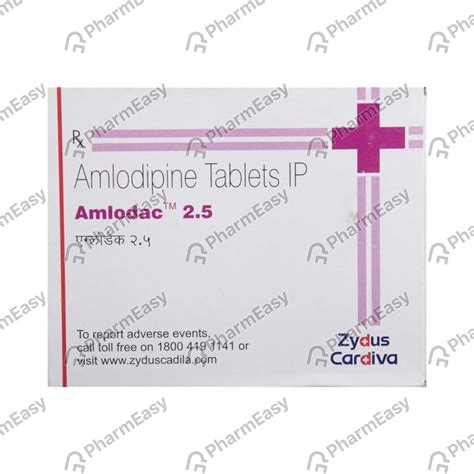 Amlodac 2.5 MG Tablet (15): Uses, Side Effects, Price & Dosage | PharmEasy