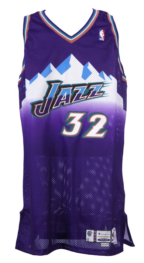 Lot Detail - 1999-2000 Karl Malone Utah Jazz Game Worn Road Jersey ...