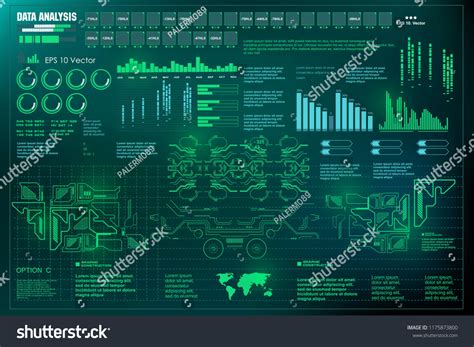 Data Analysis Hud User Interface Visualization Stock Vector (Royalty ...
