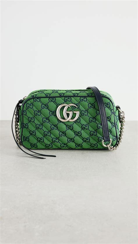 What Goes Around Comes Around Gucci Green Canvas Gg Marmont Crossbody ...