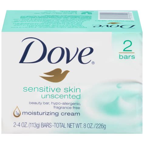 Dove Beauty Bars, Sensitive Skin, Unscented, 2 - 4.25 oz (120 g) bars ...