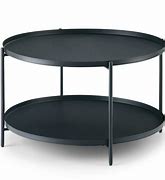Image result for Metal Glass Round Black Coffee Table