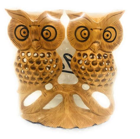 Buy Rajdhani Handicrafts Wooden Owl Rajasthani showpiece - Decorative ...