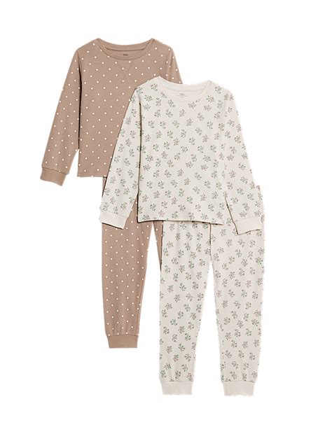 Buy 2 Pack Ditsy Print Pyjama Sets (9 Mths-10 Yrs) at Marks & Spencer