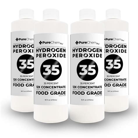 35% Food Grade Hydrogen Peroxide 16oz - 4 Pack