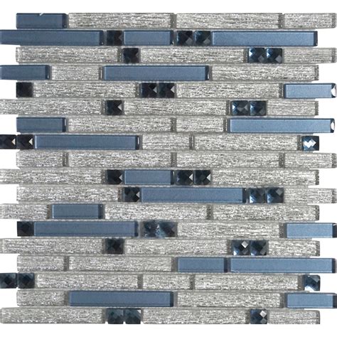 Tesoro Glitz 12" x 12" Interlocking Mixed Linear Glass Mosaic